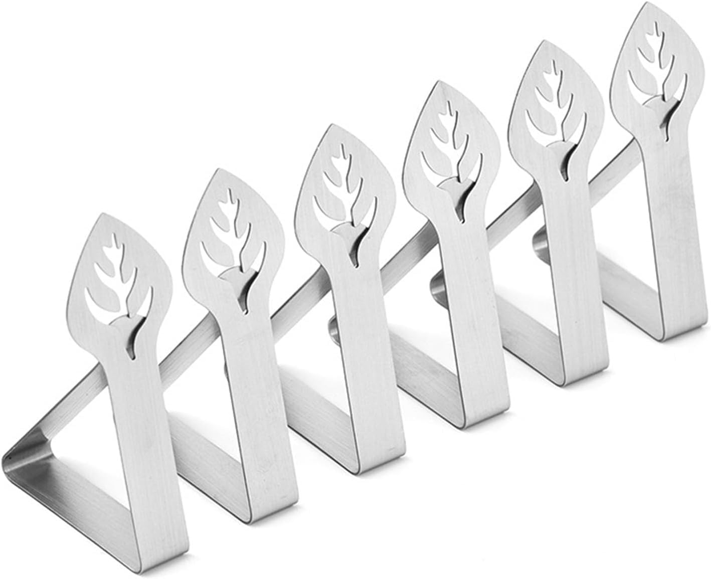 20 Pcs Table Cloth Holder Clips, Betterjonny Leaf Shape Stainless Steel Silver Thickened Strong Cloth Clip Adjustable Table Cover Clamps Table Cloth Holders for Home Party Picnic Essential Accessories image number 5