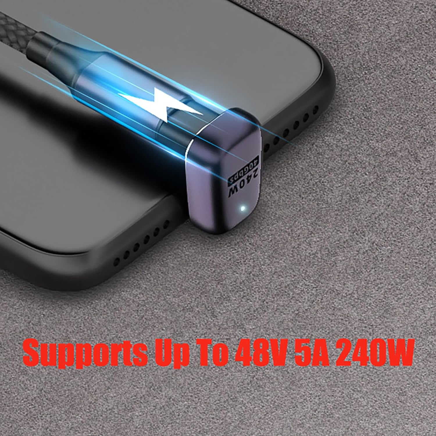 Tunghey 8Pack USB C to USB C Adapter Kit, USB C 90 Degree U Shape Adapter 240W, 40Gbps, Male to Female Extender with 8K Video Support USB 4 Cable for Laptop, Tablet and Phones Various Angles image number 2