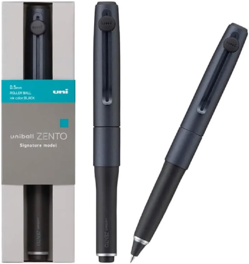 ZENTO Signature Model Metallic Black Ballpoint Pen 0.5Mm Ink Color Black UBZH05M.24 with Original Stylus Ballpoint Touch Pen image number 2