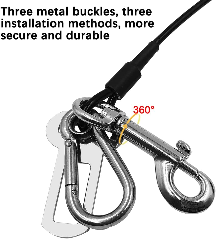 Pet Dog Seat Belt Harness for Car, Sonku Coated Stainless Steel Chew Proof Dog Vehicle Safety Tether Cable,Safety Vehicle Belt Fit image number 3