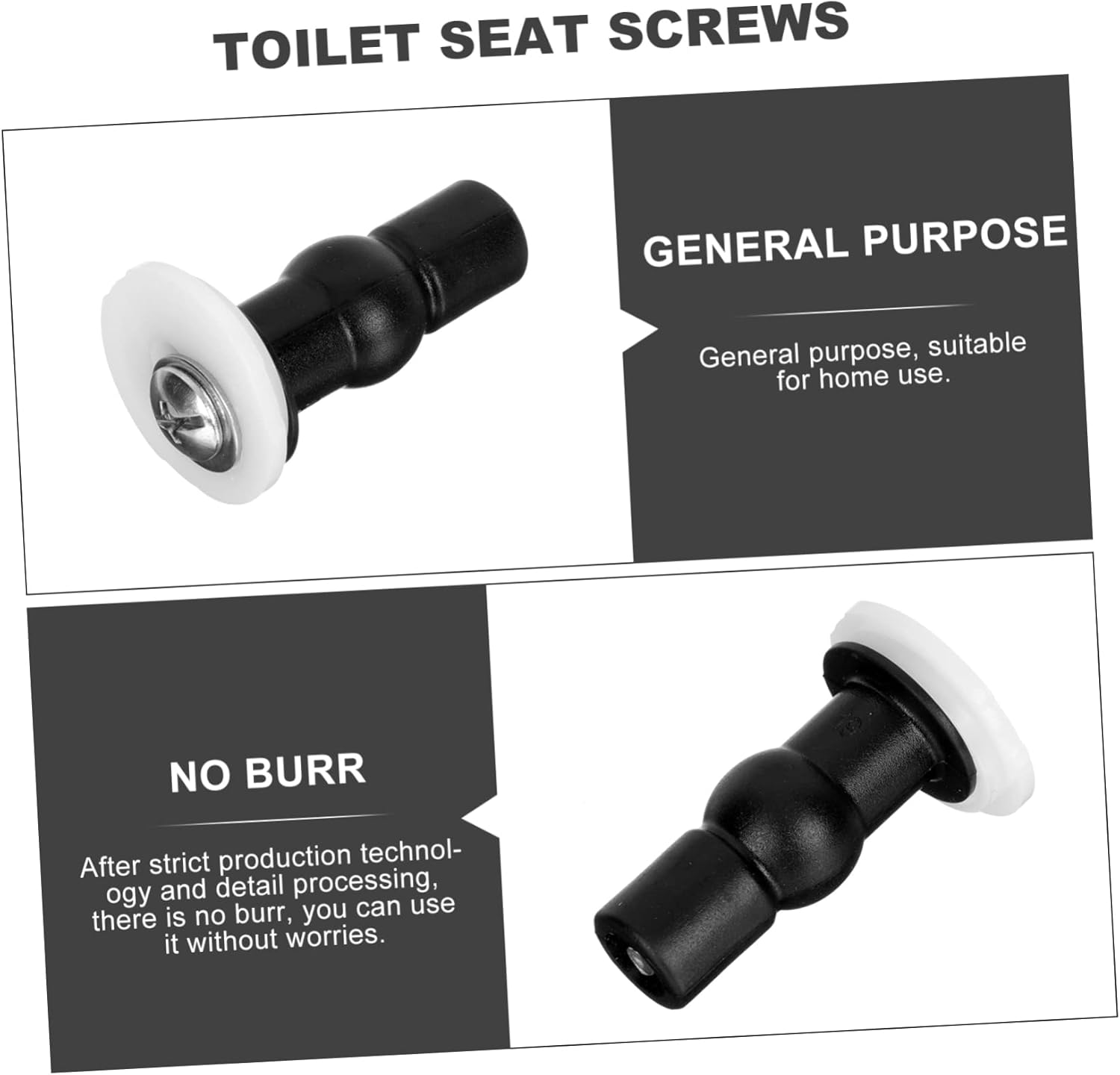 8Pcs Toilet Seat Cover Screws with Abs Expansion Bolts Toilet Fixing Parts Closestool Fixed Fittings for Secure Mounting Bathroom Replacement Hardware image number 3