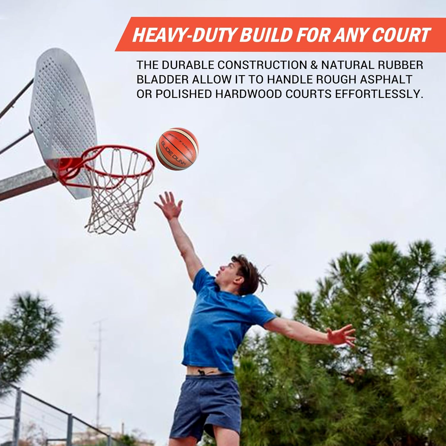 Basketball (Available in Size 5, 6, & 7)- Made from Rubber Material for Extended Use, Basketball for Junior Players & Adults.