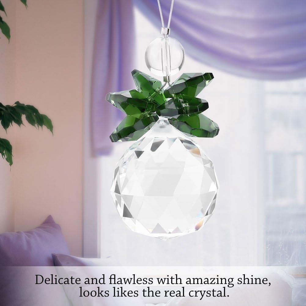 Crystal Suncatcher Hanging Pendant Angel Handmade Ornament Wedding Decor Rainbow Maker Prisms Pendant Feng Shu X'Mas Decor 1 PCS (Green) image number 5