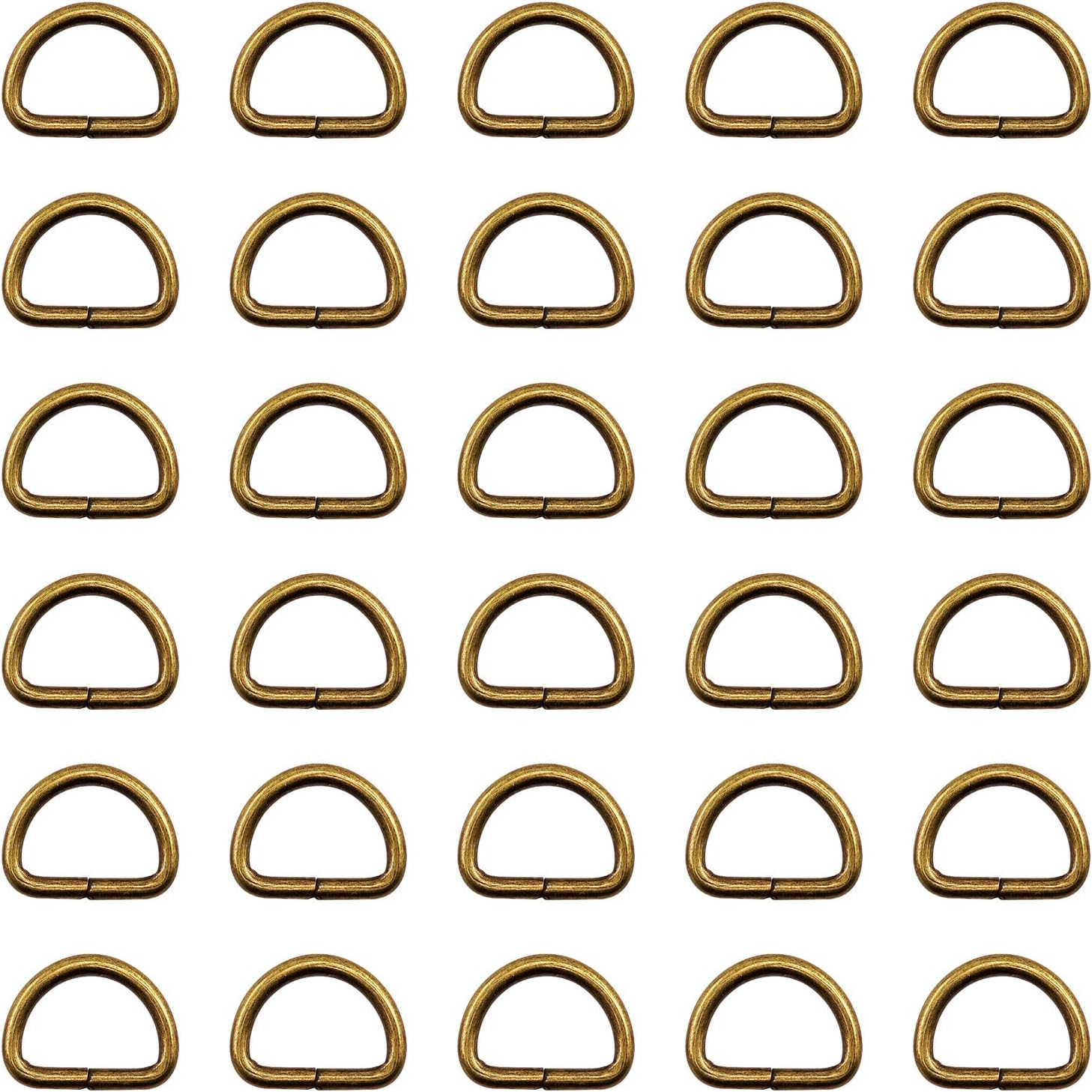 Swpeet 120Pcs 3/4 Inch - 20Mm 4Colors Multi-Purpose Metal D Ring Semi-Circular D Ring for Hardware Bags Ring Hand DIY Accessories (Mixed Color, 3/4 Inch)