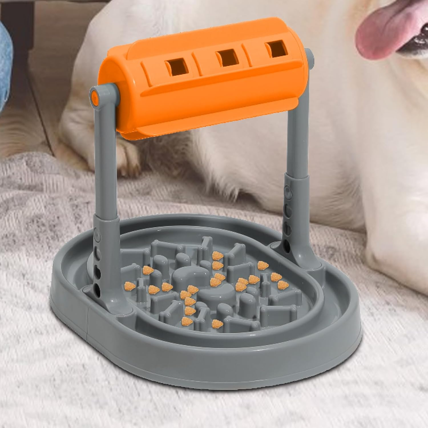 Pet Rolling Slow Feeder | Interactive Puzzle Toy,Adjustable Dog and Cat Food Bowl Slow Food Toys for Pets, Kitten, Dog, Cats image number 3