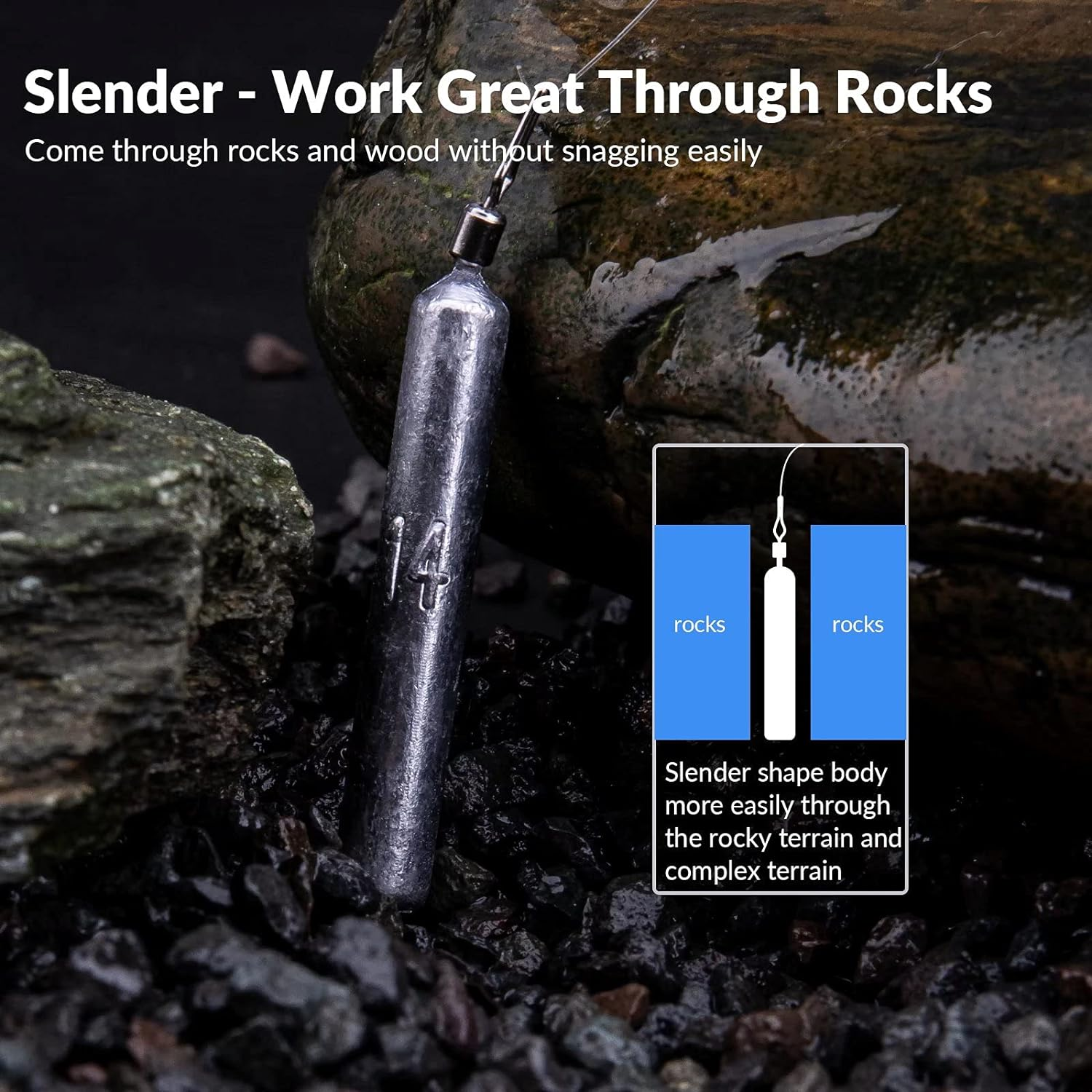 THKFISH Fishing Weights Fishing Sinker Drop Shot Weights Fishing Weights Kit Drop Shot Rig Wacky Hooks Offset Hooks Fishing Tackle 28Pcs 103Pcs image number 1