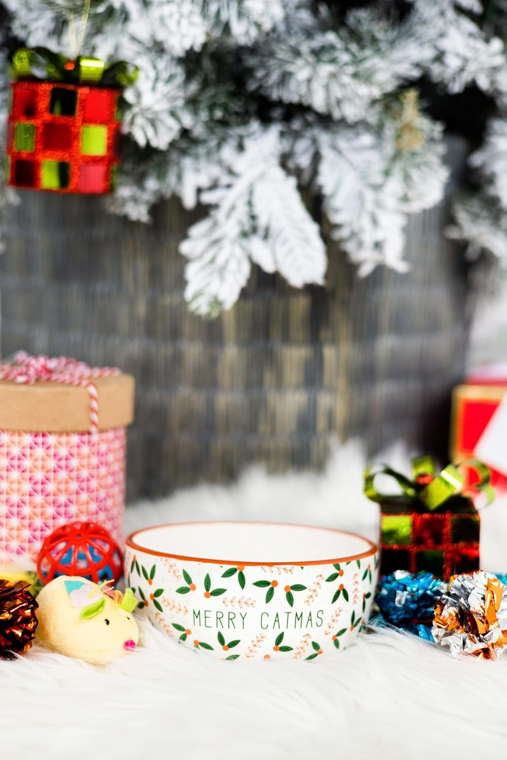 Pearhead Merry Catmas Pet Bowl, Cat Water and Food Dish, Christmas Holiday Cat Pet Bowl, Small image number 2