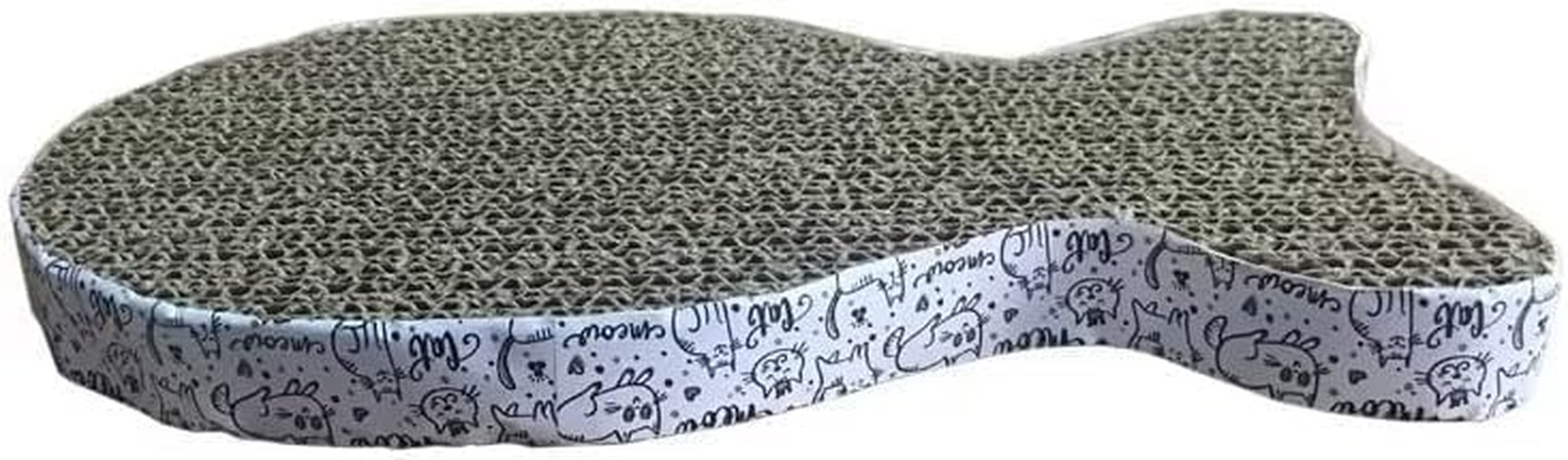 Cat Scratching Board Cat Premium Scratch Textures Cardboard Anti-Scratch Stress Relieve Indeformable Fish Board Self-Adhesive Beds and Furniture 28&times;15&times;2.5 Cm image number 2
