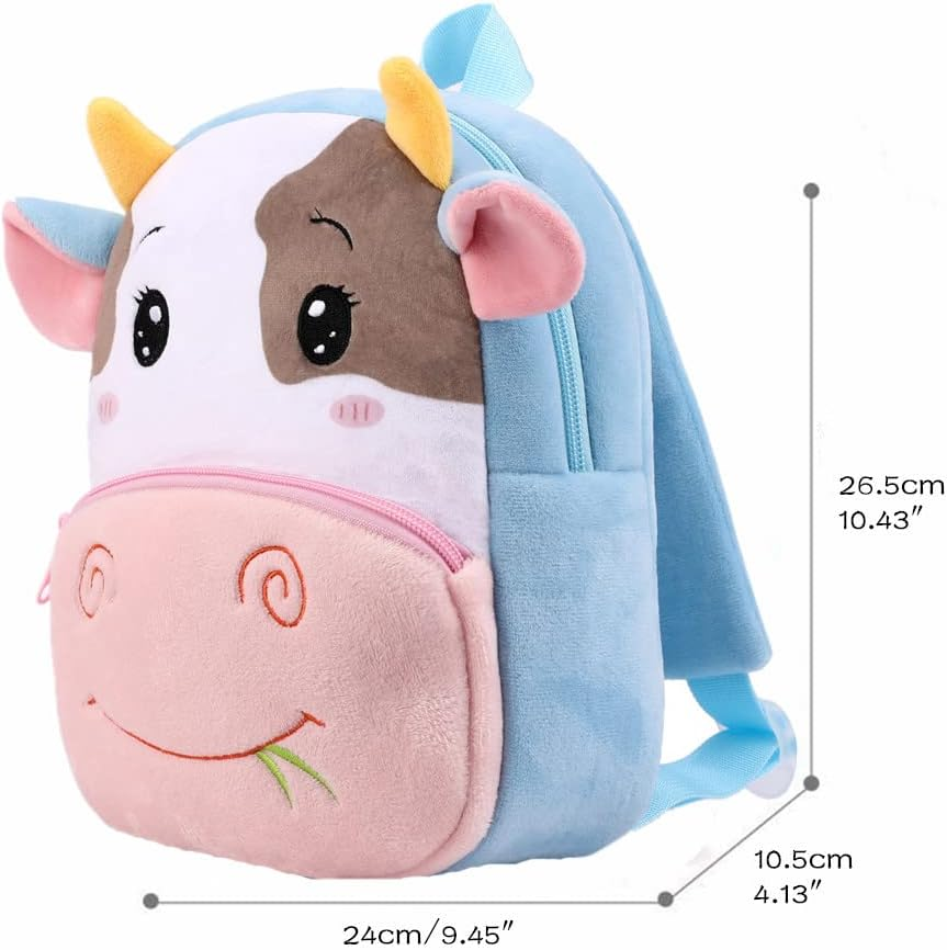 Toddler Backpack for Boys and Girls, Cute Soft Plush Toddler Bag Animal Cartoon Small Mini Backpack Little for Kids 2-6 Years - Avocado Green image number 4