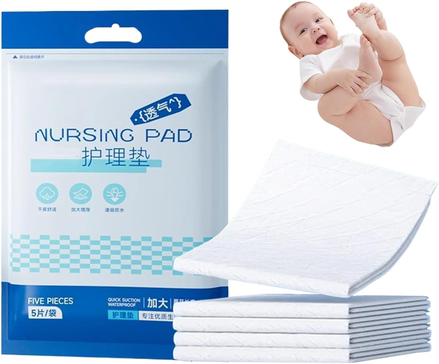 Baby Underpads | Portable Diaper Changing Underpads - Diaper Changing Liners, Waterproof Changing Pad, Absorbent Table Protector Mat image number 6
