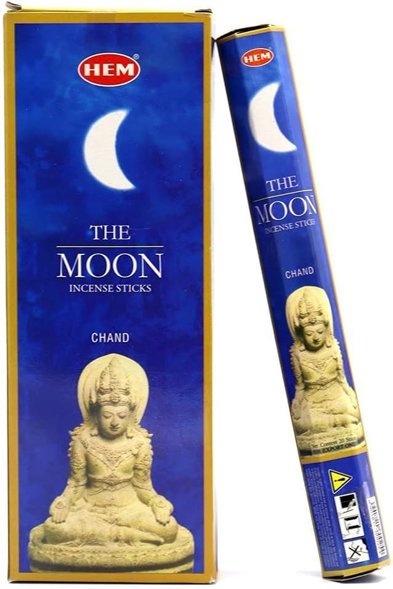 20/120 HEM Incense Sticks Nag Champa Hex Meditation Aroma Floral Home Fragrance, the Moon, 120 Sticks
