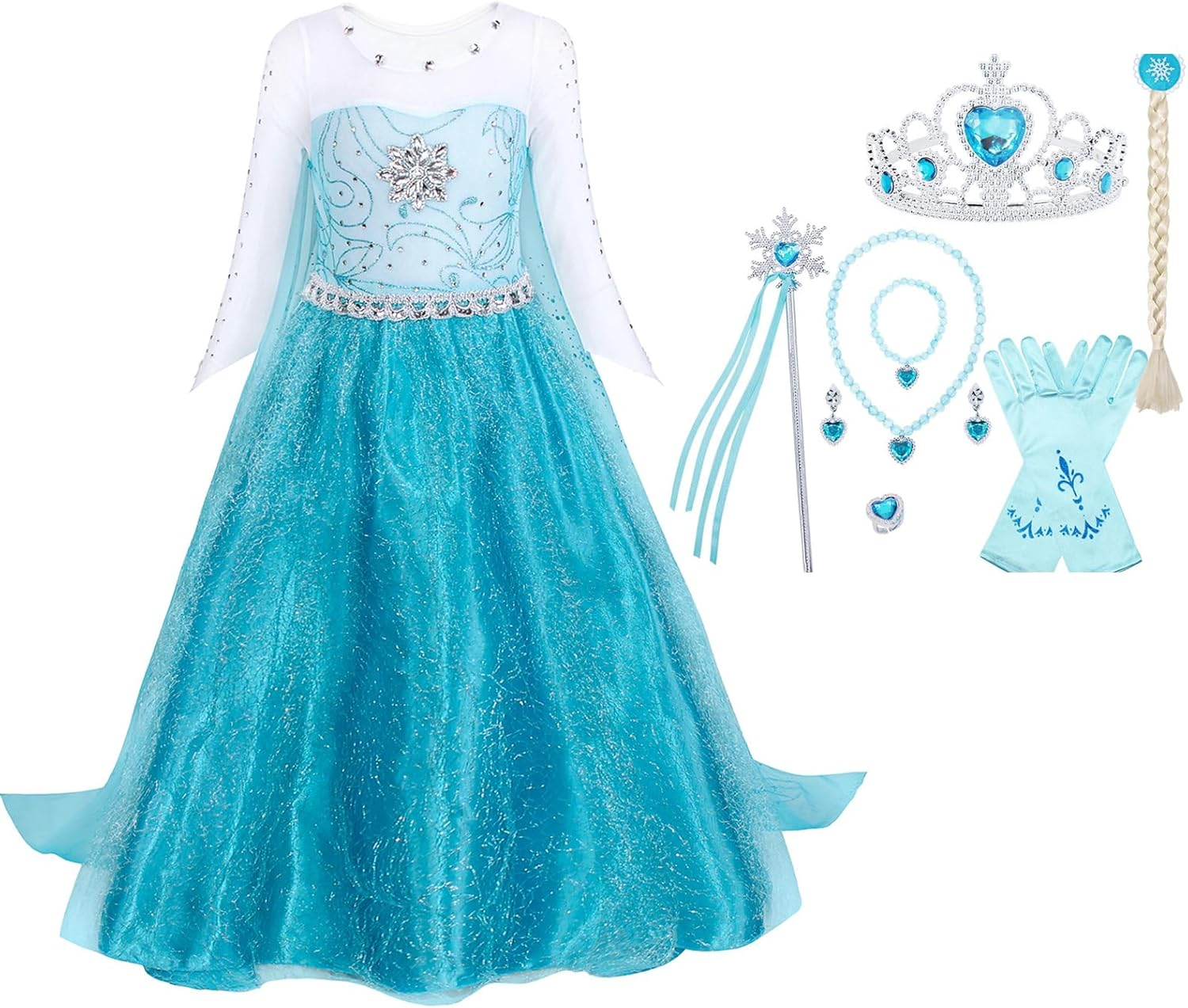 Girls Princess Dress up Birthday Party Luxury Cosplay Costume Outfit with Accessories