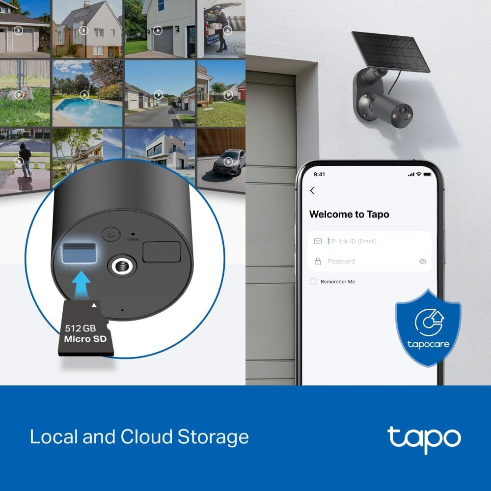 Tapo Tp-Link Smart Home Battery-Powered Indoor/Outdoor Security Camera Kit, Wireless, 2K 3MP, IP65, Colour Night Vision, Person Detection, No Hub Required, Microsd Card Slot (Tapo C411 KIT) image number 2