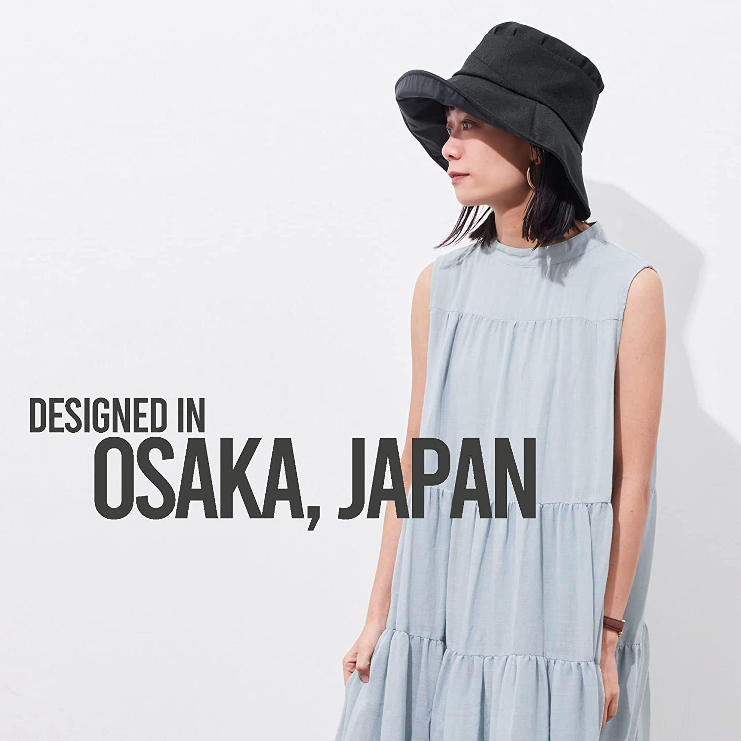 CHARM Womens Summer Beach Sun Hat - Wide Brim Gardening UV Protection Japanese Design