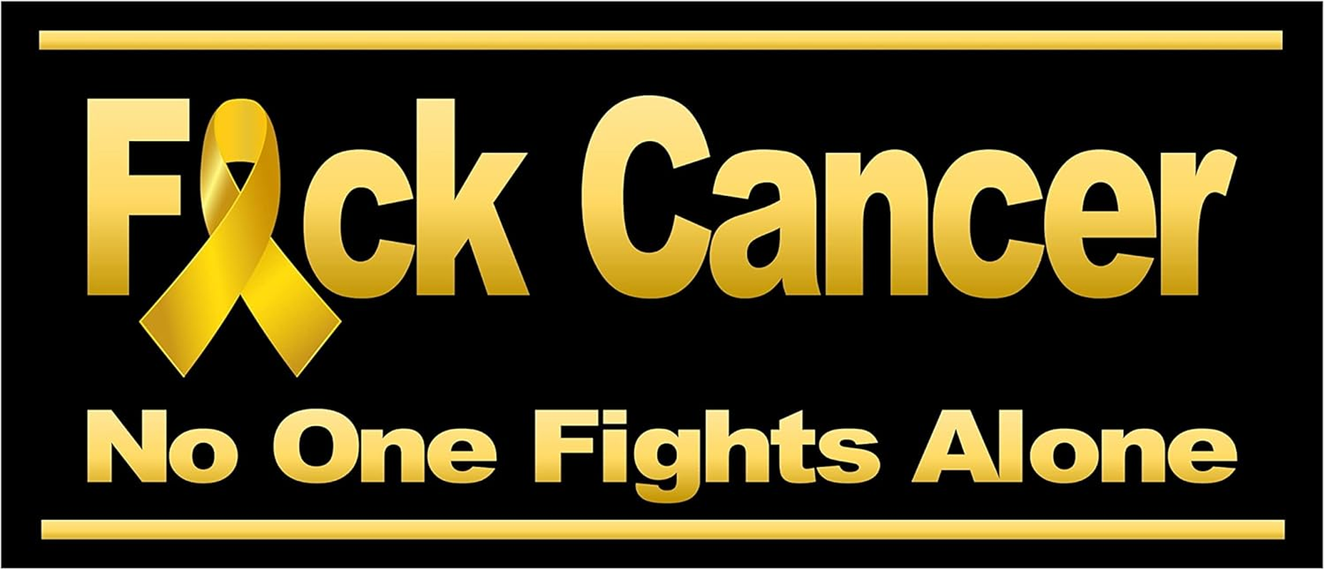 ACTIONX F Cancer (5 Pack) 7" X 3" Pediatric Cancer Stickers for Car, Truck, Laptop Window - Humorous, Bold Typography, Vinyl, Outdoor, Rectangular, Single Use, Letter Print, Powder Coated