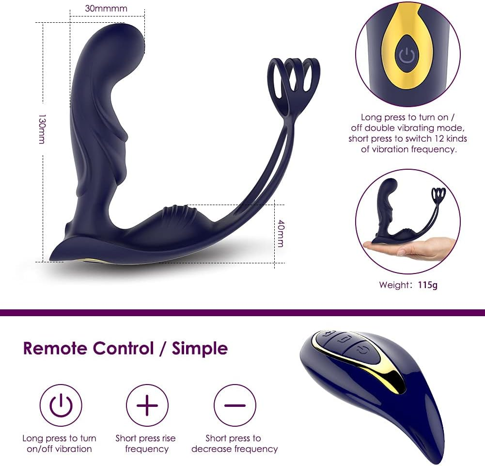 Bluetooth Remote Control Rechargeable Silicone Massager for Men, Powerful Frequency Workout Rings for Couple Bed Sports Training Equipment Cook Ring U Type Loop Ring Pro Double Motor State image number 6