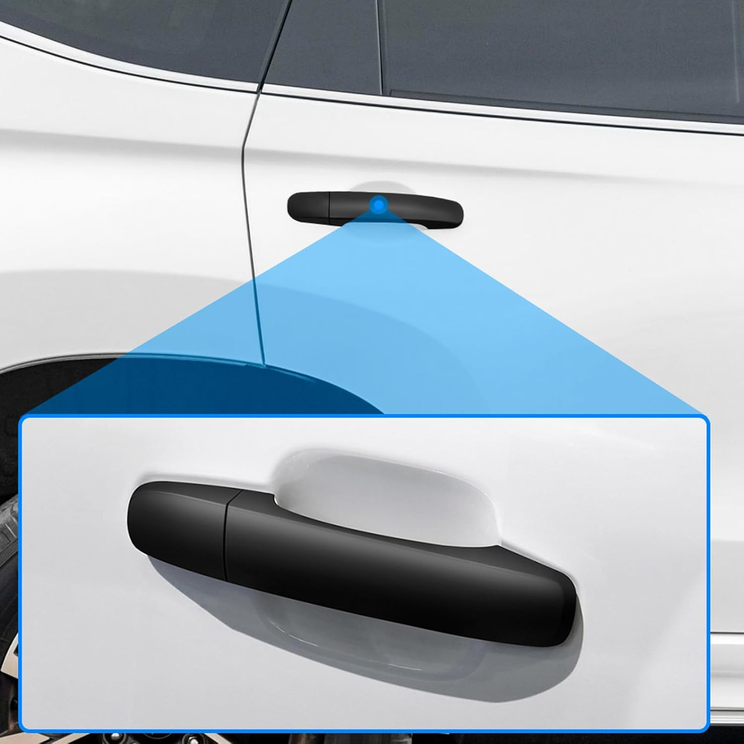 Car Door Handle Cover Scratch Protector for Ford Ranger PX1 PX2 PX3 2011-2022 Accessories, Key Entry Exterior Door Handle Cover Trims Guards, Matte Black 4PCS image number 6