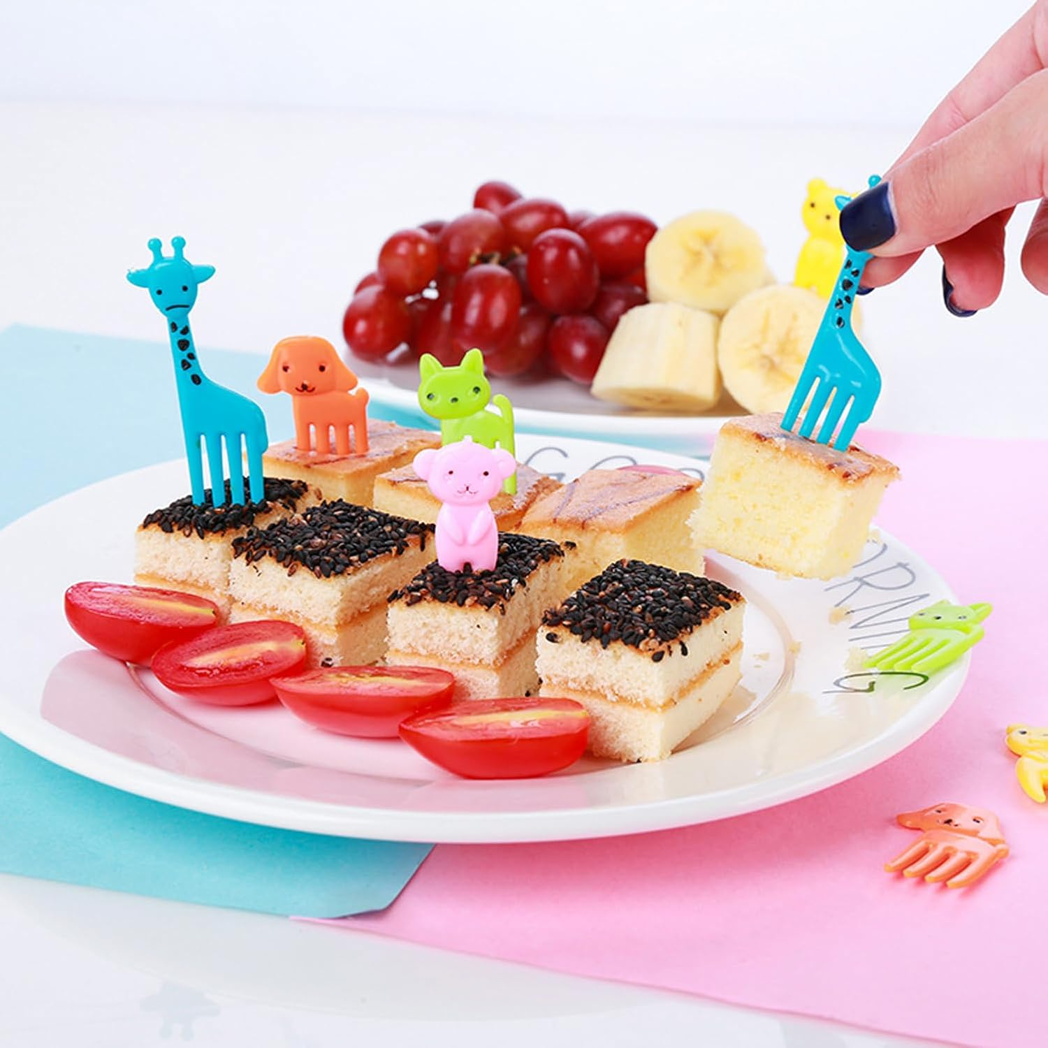 28 PCS Food Picks for Kids, Dinosaur Unicorn Vehicle Car Animal Fruit Picks, Cute Food Toothpicks, Lunch Bento Box Accessories for Kids/Toddler image number 2