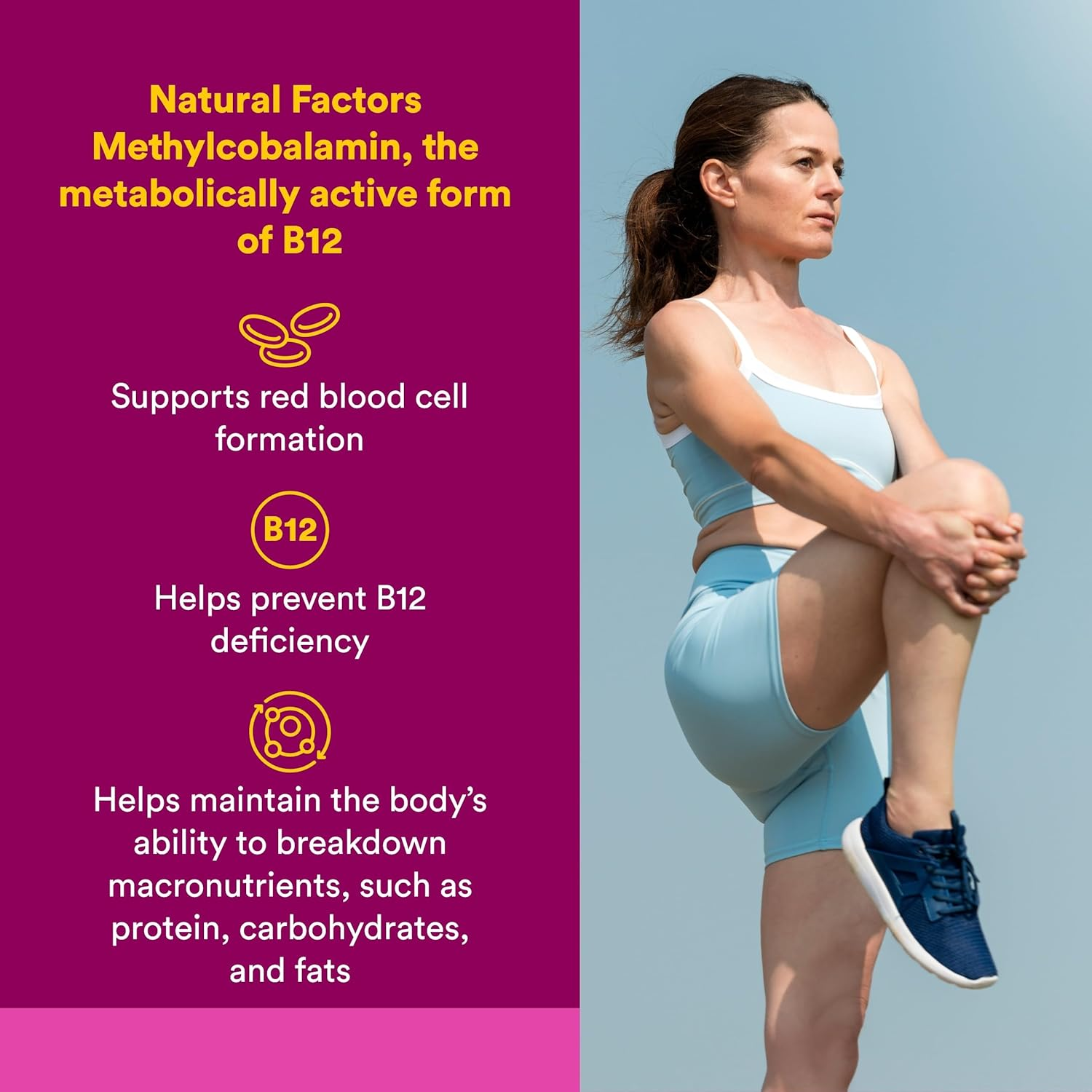 Natural Factors - Vitamin B12 Methylcobalamin 5000Mcg, Support for Nerve Function, Energy Production & Red Blood Cells, 60 Chewable Tablets image number 6