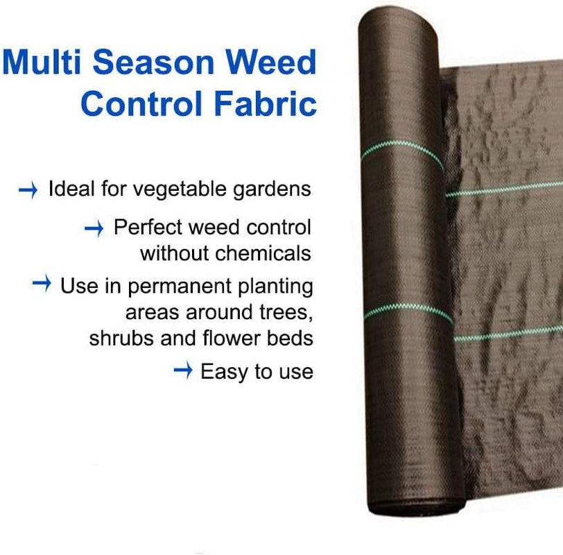 1.2 * 50M Weedmat Weed Control Mat Matting Woven Fabric Plant PE - Chemical-Free Weedmat for Gardens, UV Resistant Woven Ground Cover image number 5