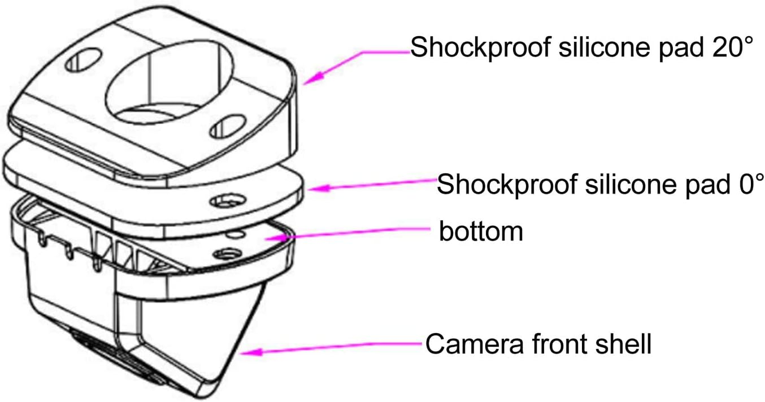 Generic Side View Camera, 4 PIN IP68 Water Proof Aviation Head 150&deg; Viewing Angle Night Vision Shock Proof Blind Spot Camera with Adjusting Pad, for RV Van Truck Bus (1080P) image number 5