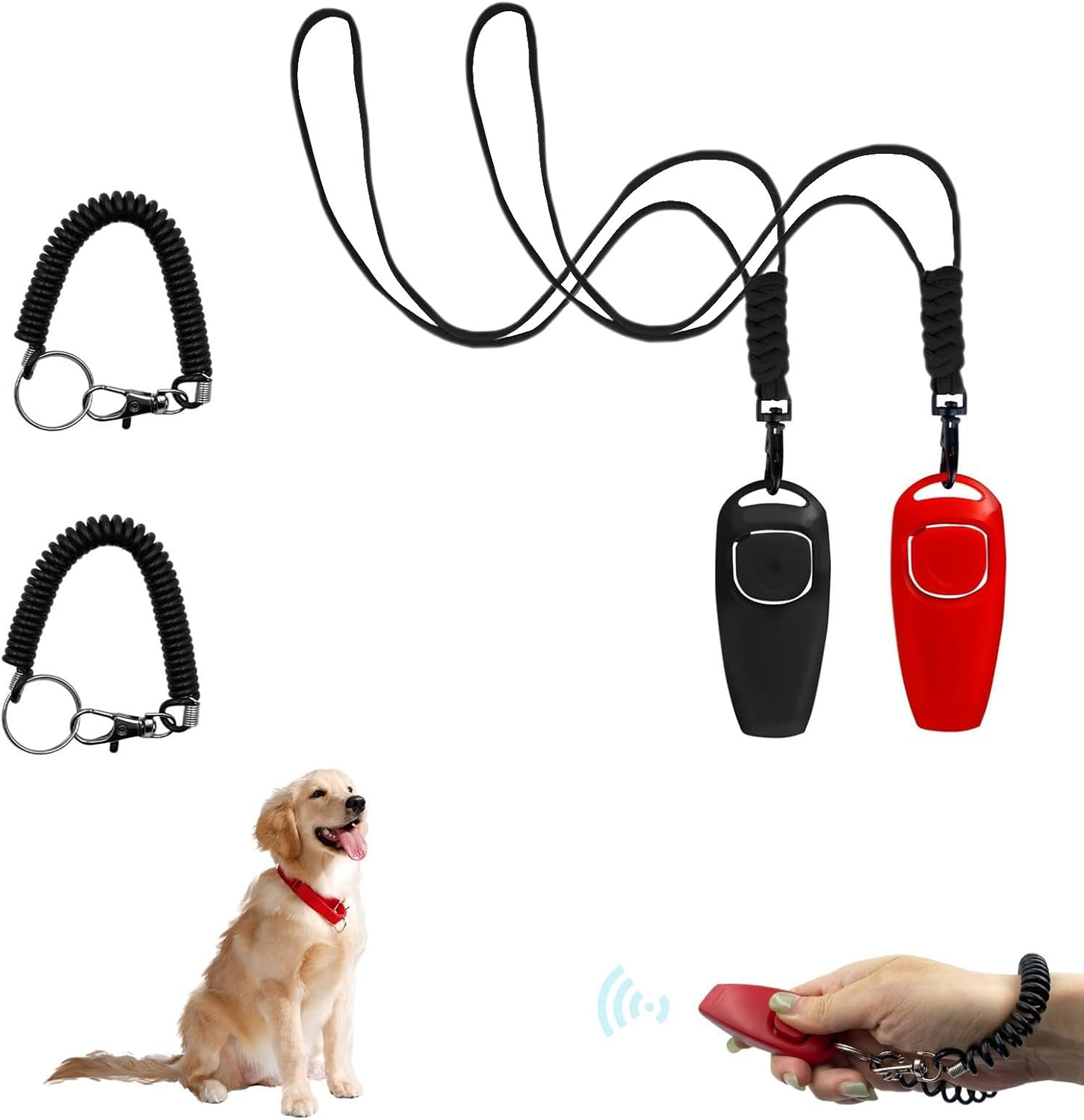 VPB Dog Whistles Set,2 in 1 Combined Dog Clicker and Whistle,Dog Whistles for Recall and Dog Training Whistle,With Adjustable Lanyard,Suitable for Dogs and Puppie image number 3