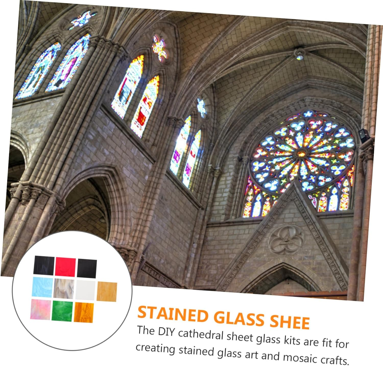 Tofficu 10Pcs Sheets Mica Slice Cathedral Stained Glass Stained Glass Panels Lamp Glass Mural Water Ripple Translucent Tiles Glass Glass Decorate Glass Plate image number 6