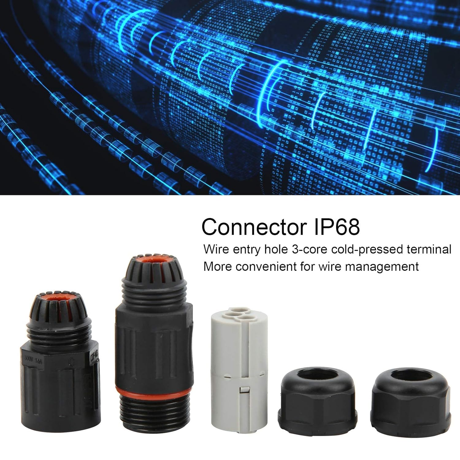 10Pcs IP68 Outdoor Waterproof Terminal Block CDF M3 Electrical Wire Connector Terminal Assortment Kit for Street Lights image number 3