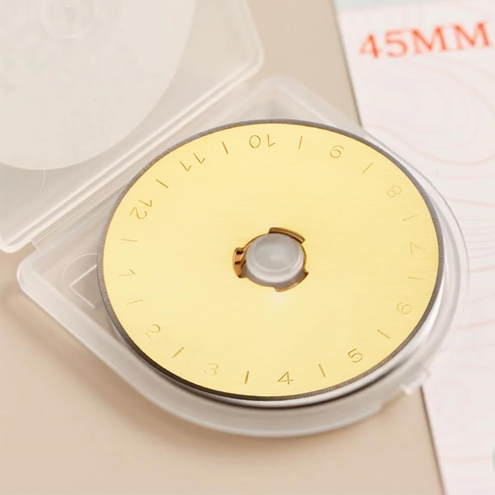 Yakamoz Titanium Coated 45Mm Rotary Cutter Blades, 10 Pack Replacement Rotary Blades for Quilting Scrapbooking Fabric Sewing, Leather, Paper Cutting & Arts Crafts image number 6
