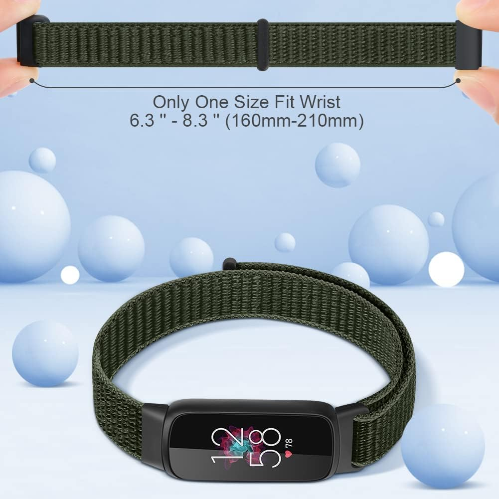 Nylon Bands Compatible with Fitbit Luxe Band for Women,Soft Sport Loop Adjustable Wristband Replacement Strap for Fitbit Luxe/Fitbit Luxe Special Edition for Women Men