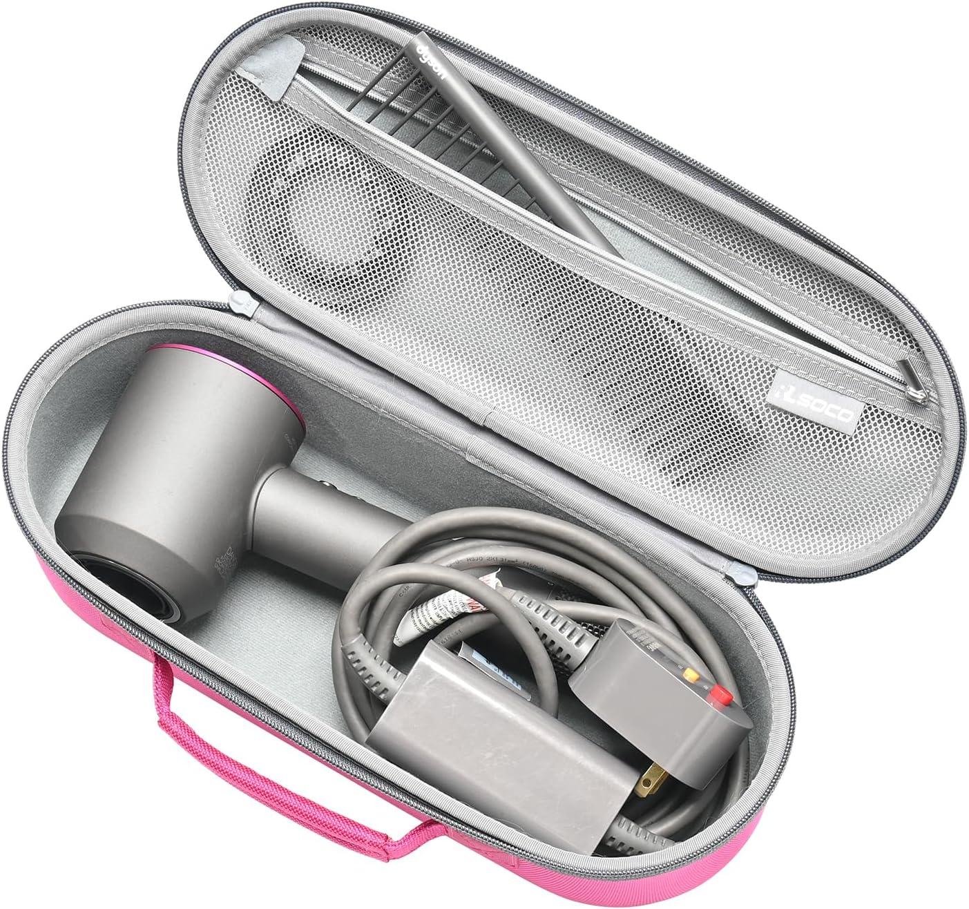 RLSOCO Travel Case for Dyson Supersonic Hair Dryer, Fits for Dyson Supersonic Origin/Nural Intelligent, Lightweight and Compact Design - Pink (Case Only)