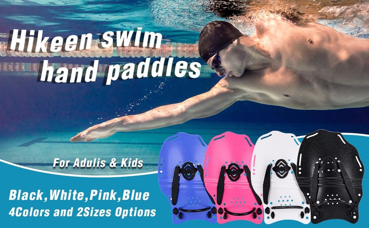 Hikeen Swim Paddle Hand, Swim Training Hand Paddles with Adjustable Straps, Swimming Hand Paddles for Children Adult image number 4