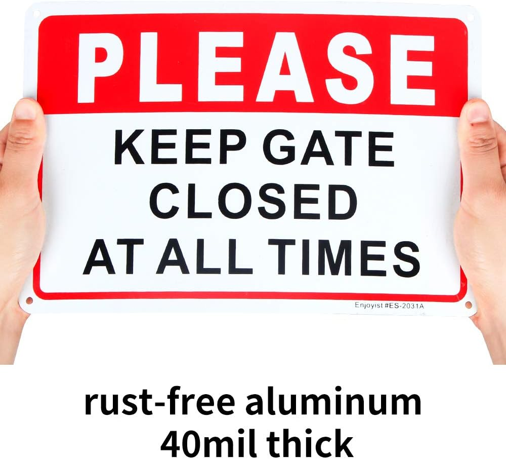 2-Pack Please Keep Gate Closed at All Times Sign 10"X 7" .04" Aluminum Reflective Sign Rust Free Aluminum-Uv Protected and Weatherproof image number 3