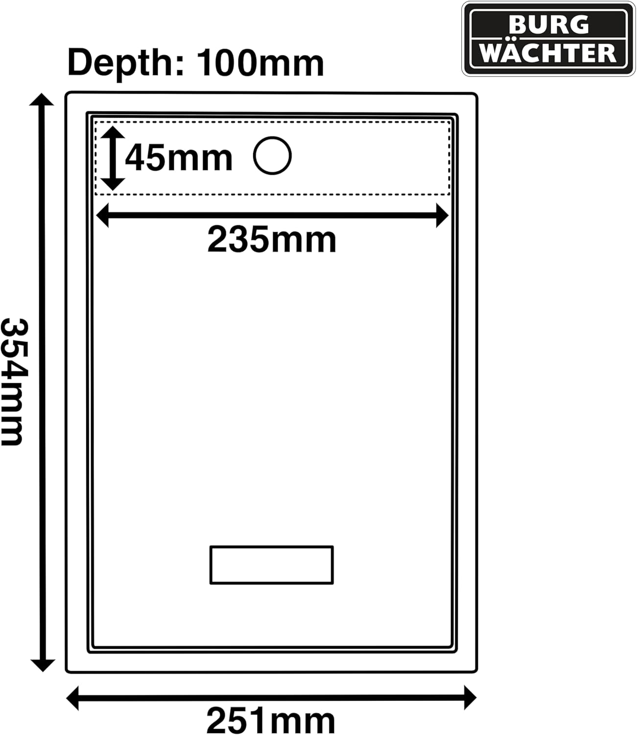 Burg W&auml;chter Forth Rear Access Gate & Wall Mounted Galvanised Steel Lockable Weatherproof Post Box - Black - 25X35X10Cm image number 1