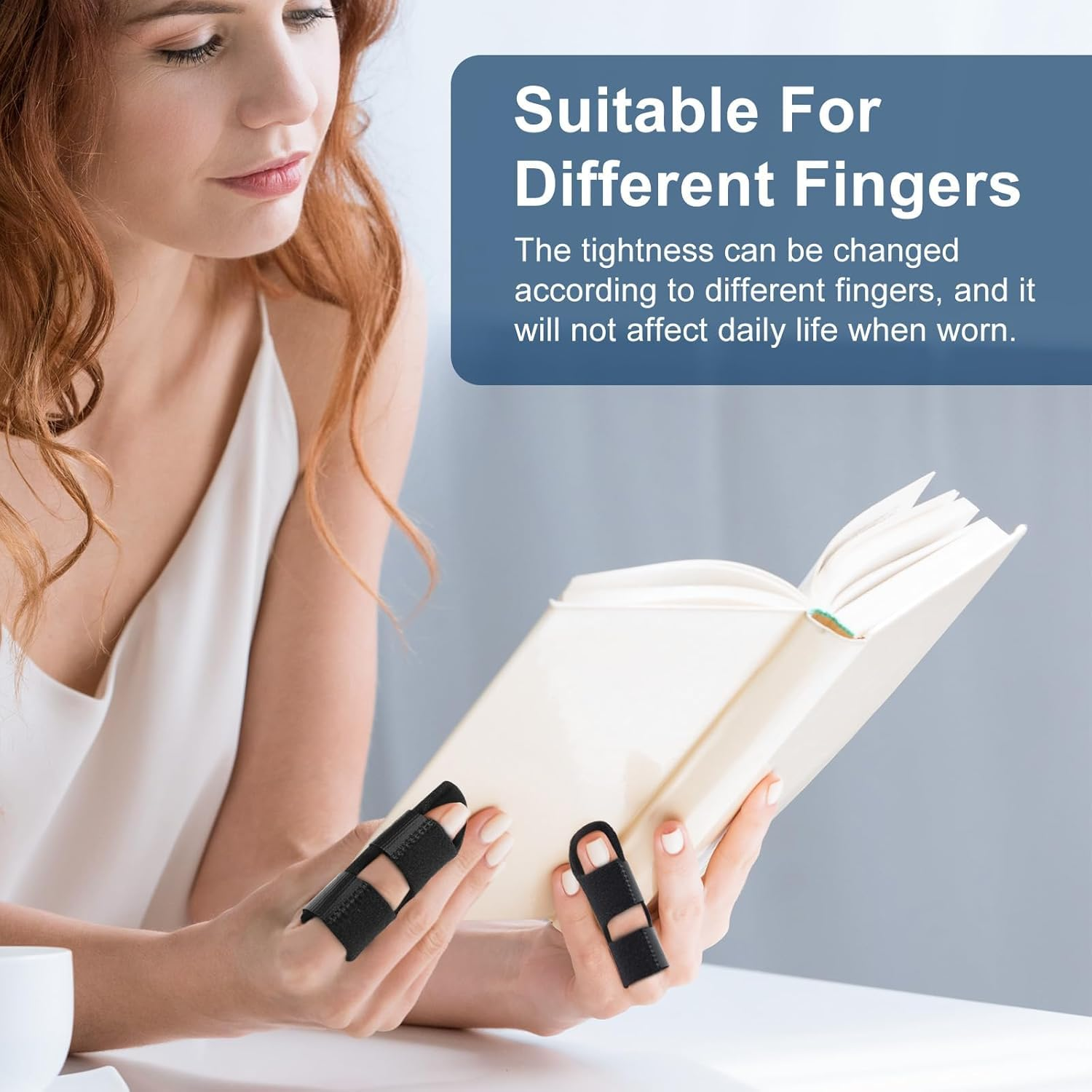 SILHOL 5Pcs Finger Splint, Mallet Finger Splint for Relief, Arthritis Finger Support, Strain or Broken Finger Splint for Thumb, Index, Middle, Ring and Little Fingers, with Aluminum Strip, (Black)