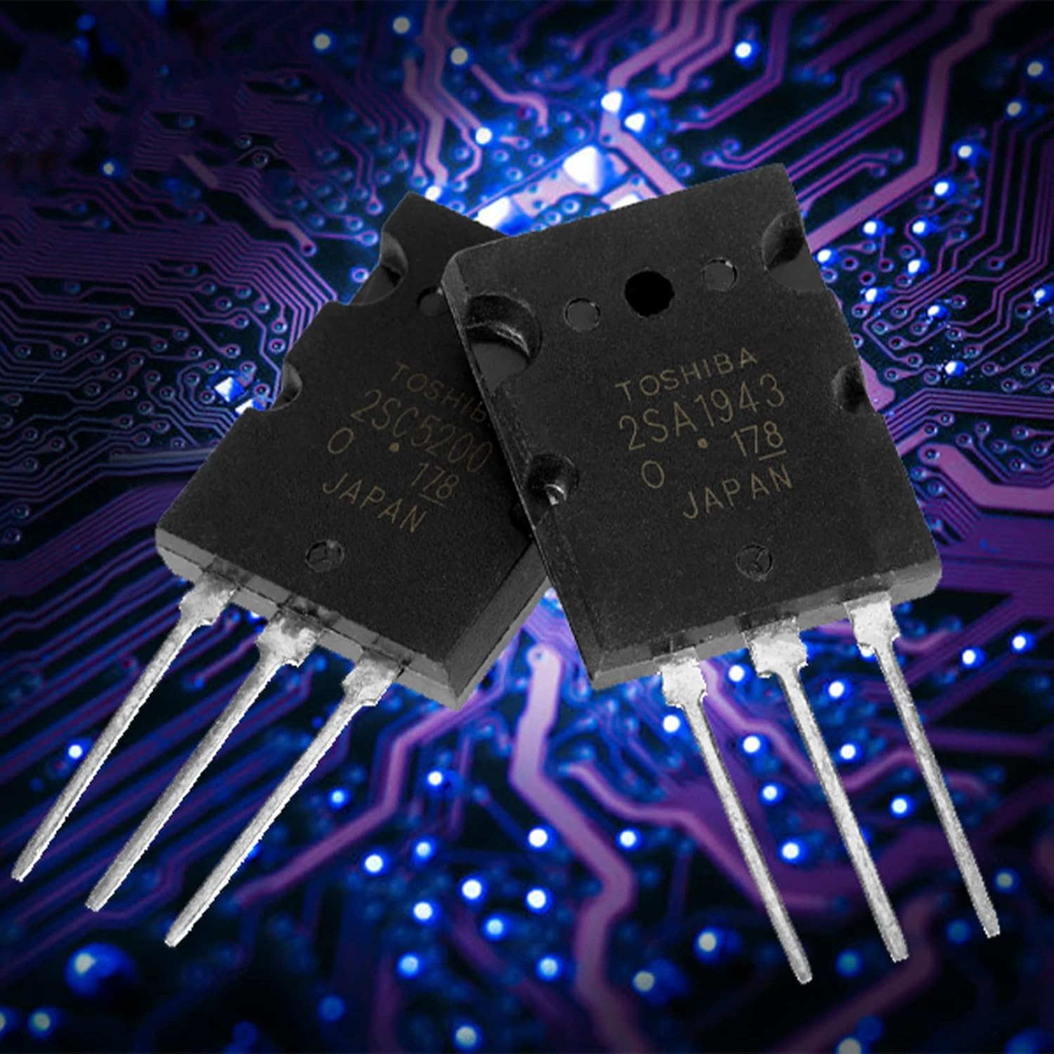 Silicon Epitaxial Power Transistor, Black 2SA1943 2SC5200 Power Transistor High Power Matched Audio Transistor Silicon Precision Replacement Black image number 5