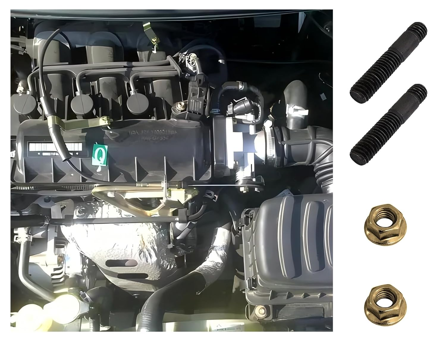 8 Sets 10.9 M8 X 43 CU SW13 M8 X 1.25 Stud Bolt Pin Screw Exhaust Manifold High Strength image number 4