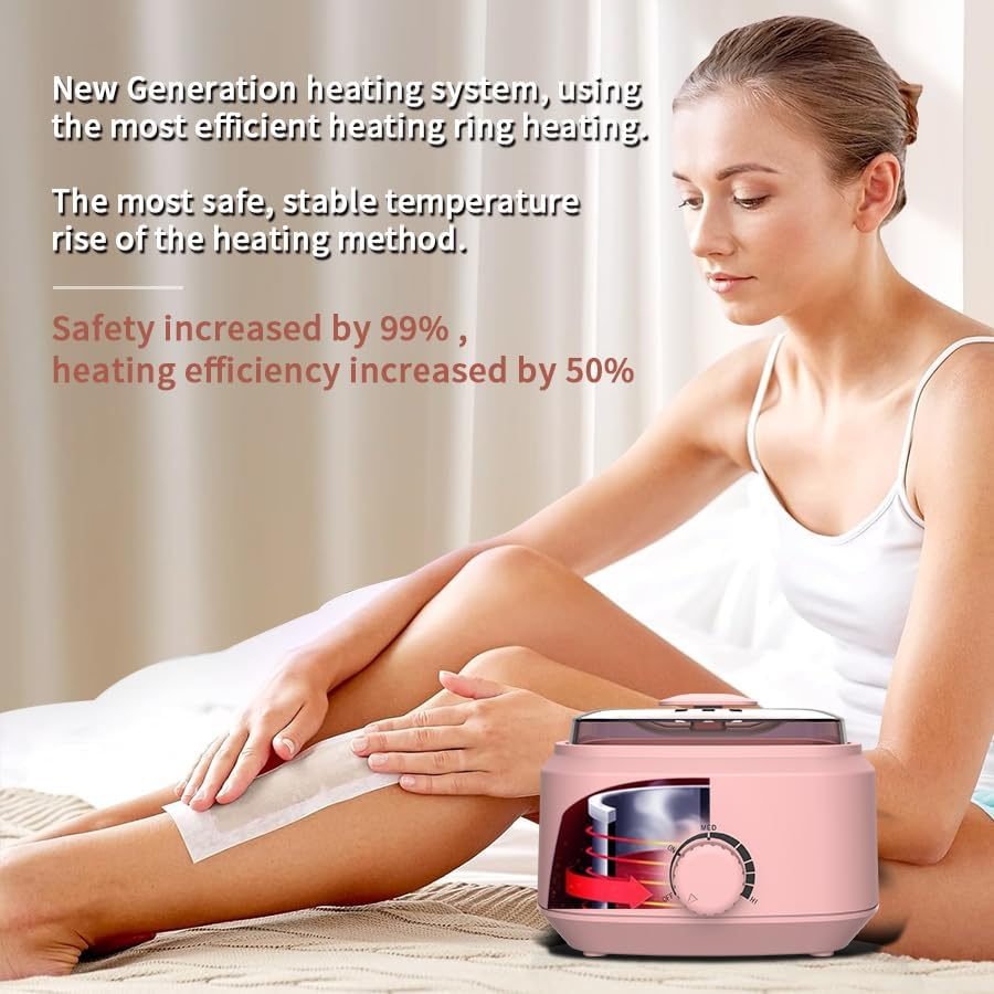 Pink Waxing Kit for Women,Waxing Kit for Brazilian Wax,Wax Pot Heater Wax Warner Kit Incl. 400G Wax Beads, 20 Spatulas - Wax Machine or Wax Pot Perfect Brazilian Wax Kit for Women AU Plug image number 3