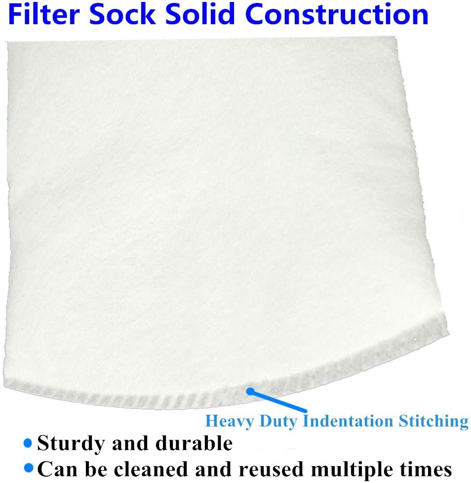 7 Inch Ring by 18 Inch Long Filter Sock Bags 1 Micron, 5 Micron, 50 Micron, 100 Micron - Aquarium Felt Fabric Sump Filter Bag - 1 Pack (10 Micron Micron)