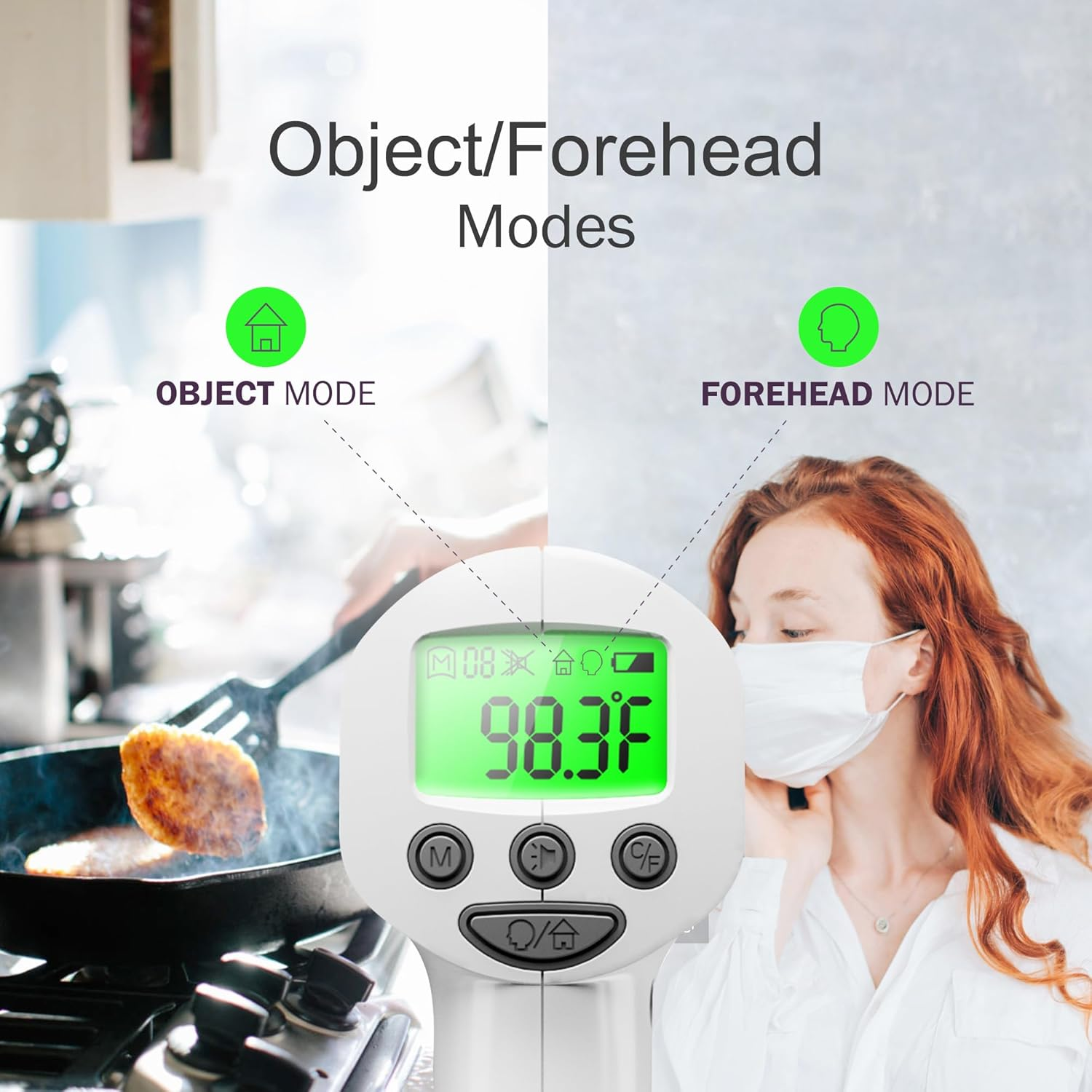 Medical Grade Non-Contact Infrared Forehead Thermometer, Digital Thermometer Gun for Adults & Babies, 1S Instant Results image number 2