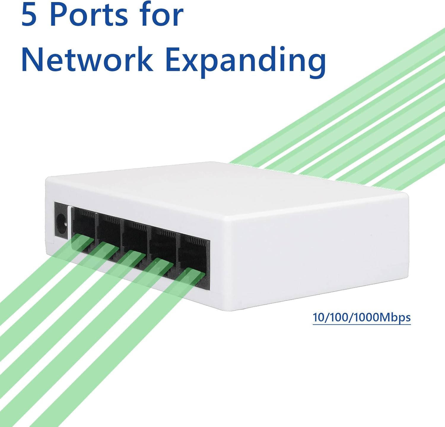 5-Port Gigabit Desktop Switch, Plastic Case, 10/100/1000Mbps, Networking Switch, Auto-Negotiation, Plug and Play, Easy Use (JM-G0401G) image number 6