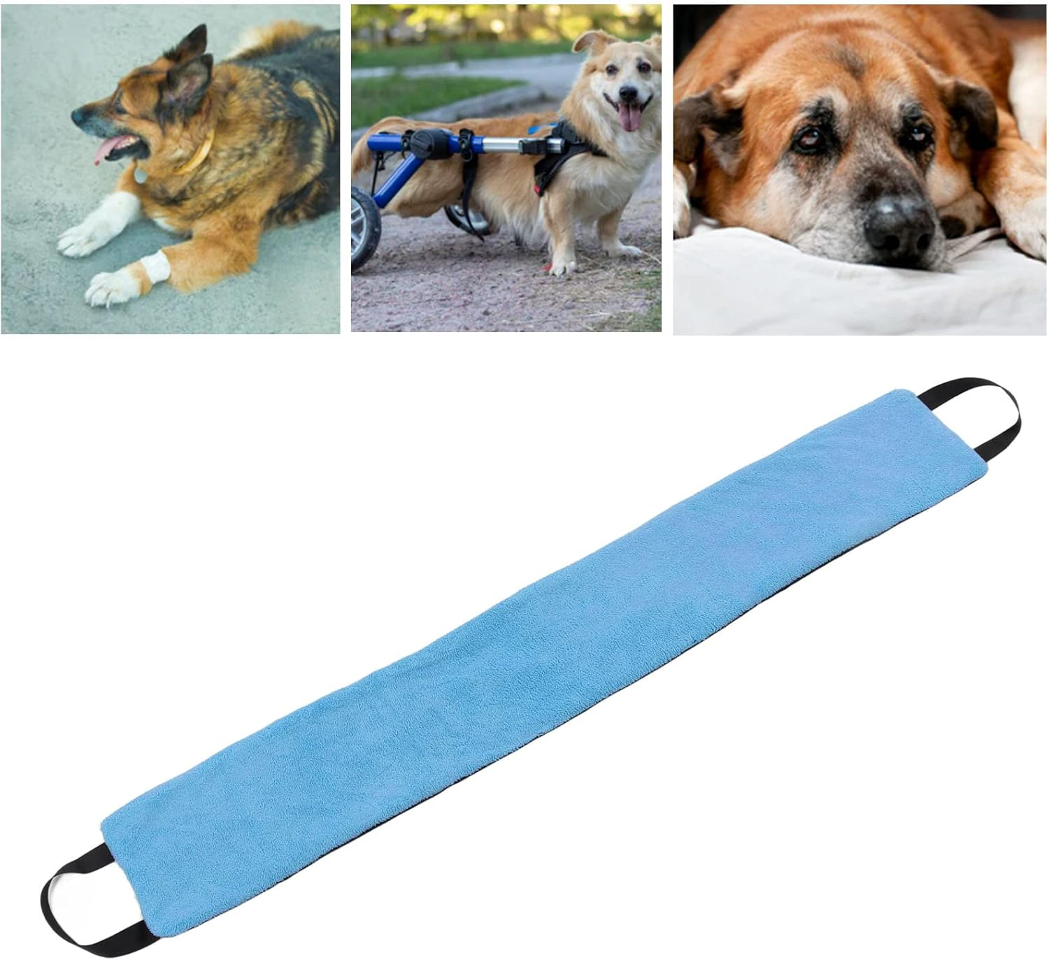 Dog Sling, Oxford Cloth Pet Assist Belt for Dogs Hind Leg Support for Elderly Handicapped Dogs (Blue) - Pink image number 5