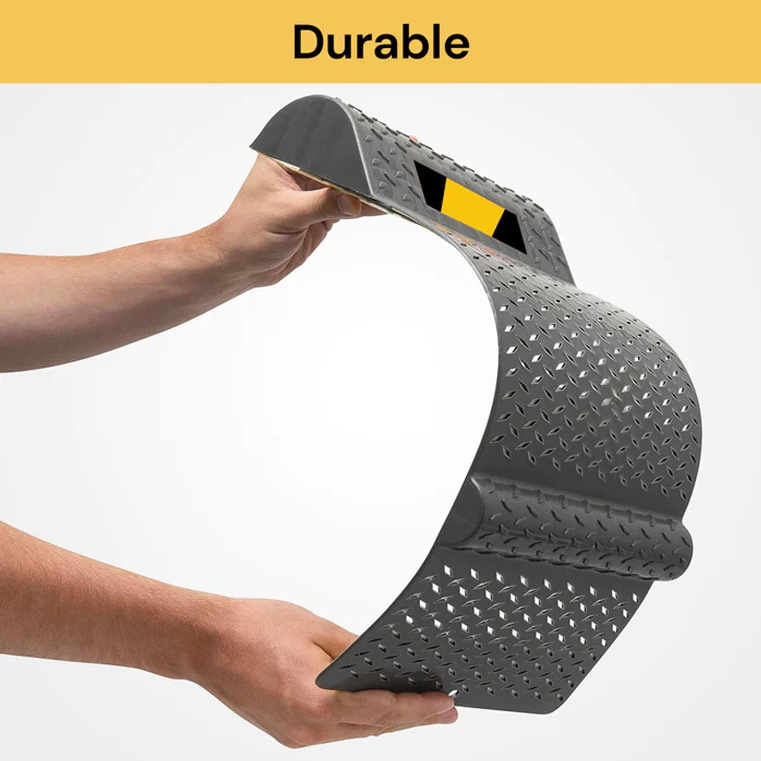 EZONEDEAL Car Parking Mat Garage Wheel Stopper Parking Aid, Tire Guides for Cars, Trucks & Vehicles Nti-Skid Grips, Easy Install Adhesive, Carry Handles & Reflective Strips, Black image number 5