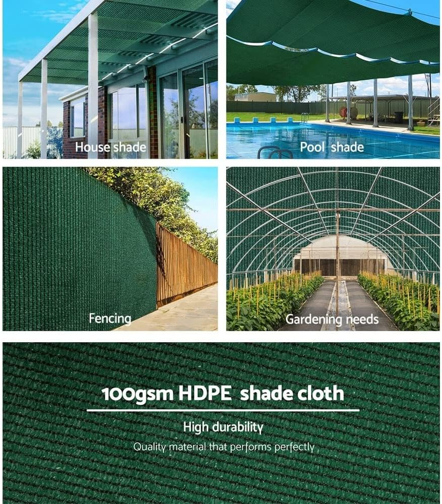 Instahut 50% Shade Cloth 3.66X30M Shadecloth Sail Heavy Duty Green image number 1