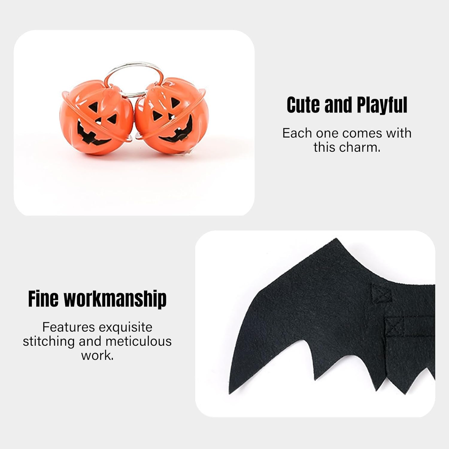 Cat Halloween Costume Dog Bat Wings, Halloween Cat Costume Pet, Includes Bat Wings Dog and Pumpkin Bells, for Pet Halloween Party, Cosplay for Pets (M) image number 6