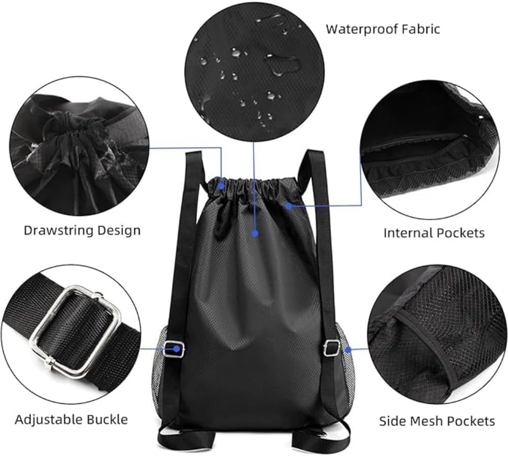 Fabselection Drawstring Bags Bulk Water Resistant String Sport Gym Shoulder Bag Travel Organizer for Outdoor Hiking ﻿