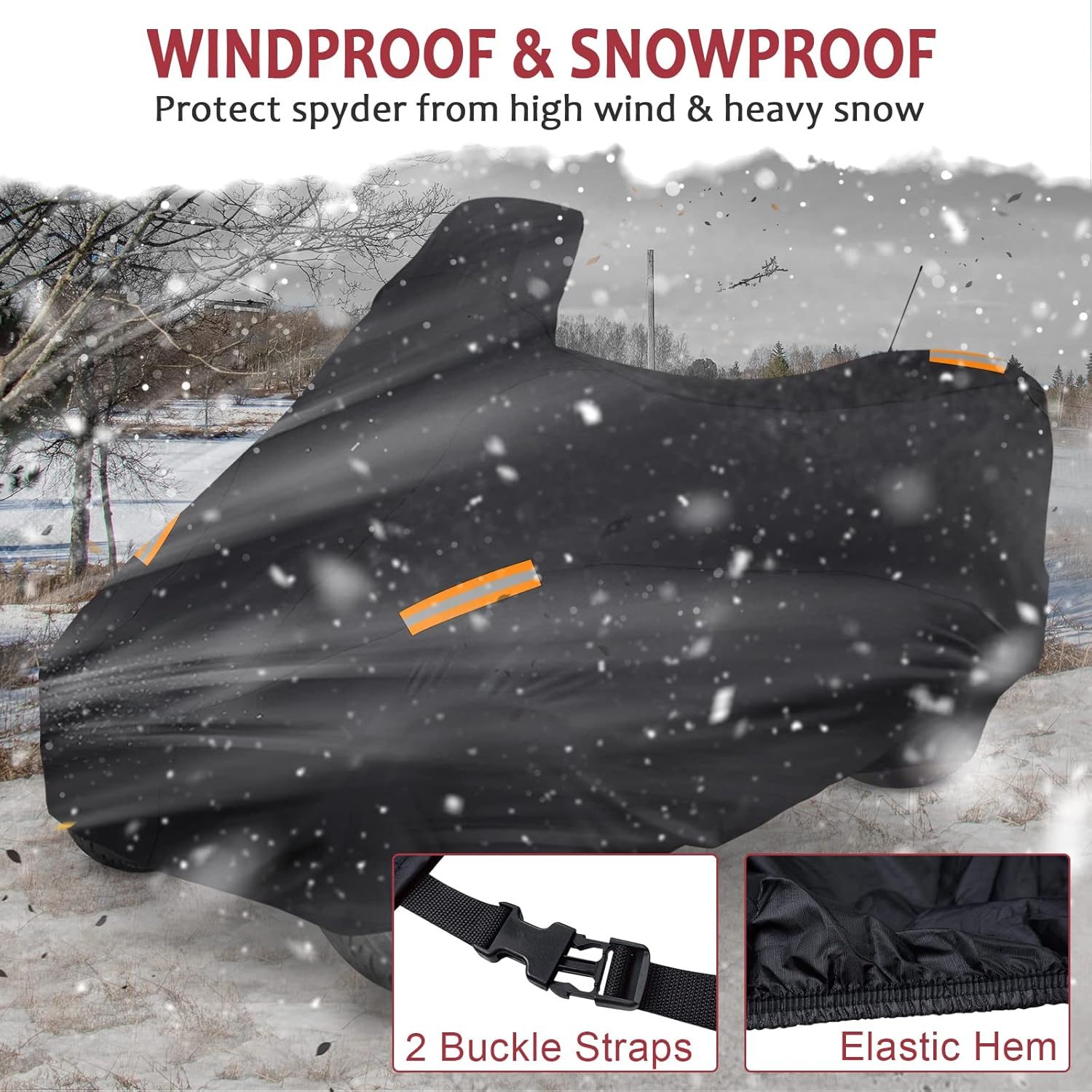 Starknightmt Spyder Full Cover, Waterproof Cover Compatible with Can Am Spyder RT/RT Limited 2010-2019 All Weather Protection Replacement OEM 219400860 Accessories image number 5