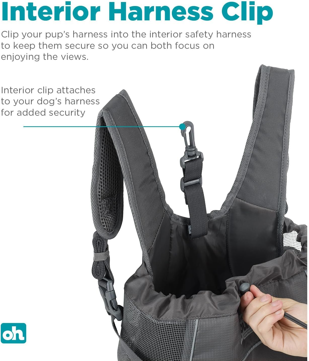 Outward Hound Puppak Dog Front Carrier, Small, Grey image number 3