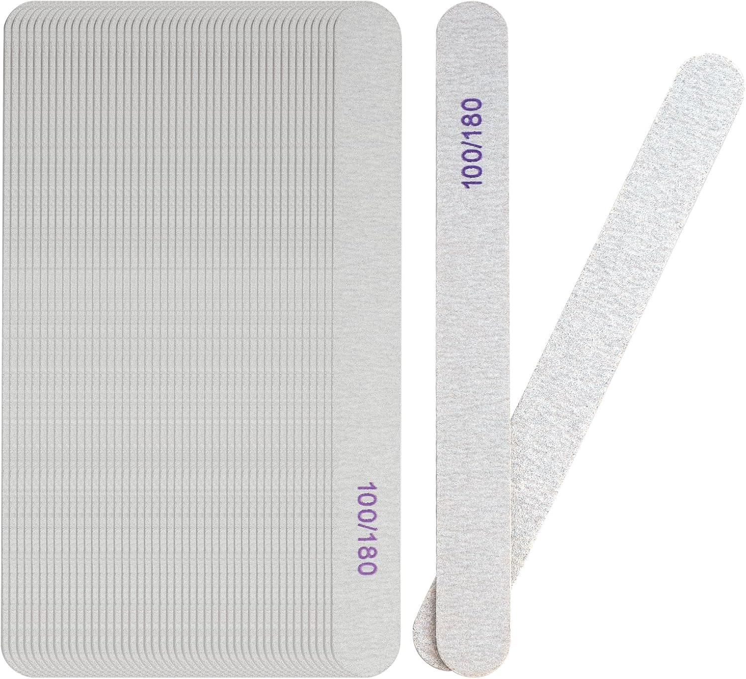 100/180 Grit Nail Files - 50 Pcs Grit Nail Files 100/180 for Acrylic Nails Files Bulk Double Sided Emery Board Reusable Files for Natural Nails image number 6