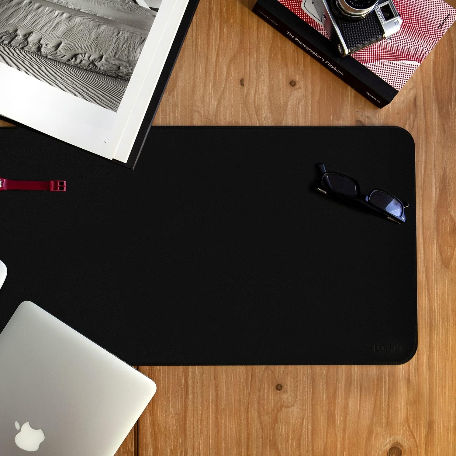 Londo Leather Extended Mouse Pad (Black) - Gray image number 6